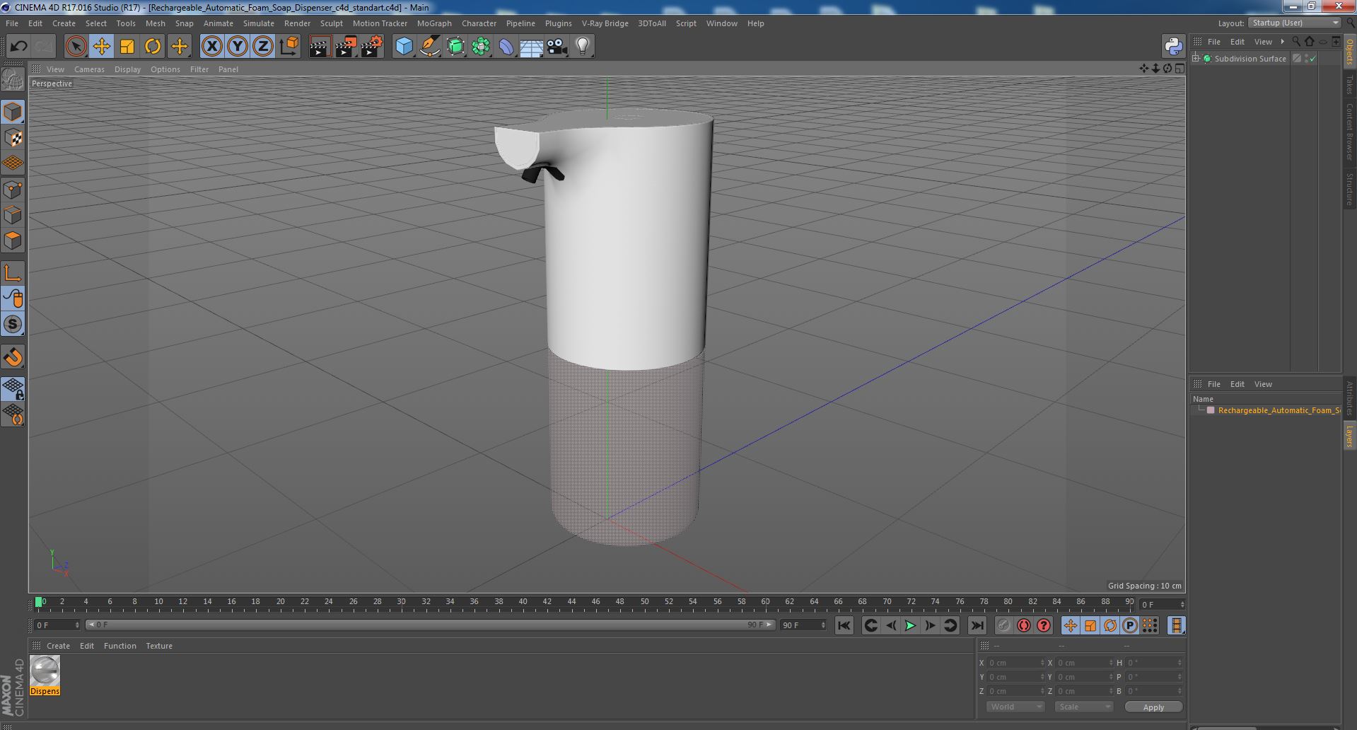 Rechargeable Automatic Foam Soap Dispenser 3D