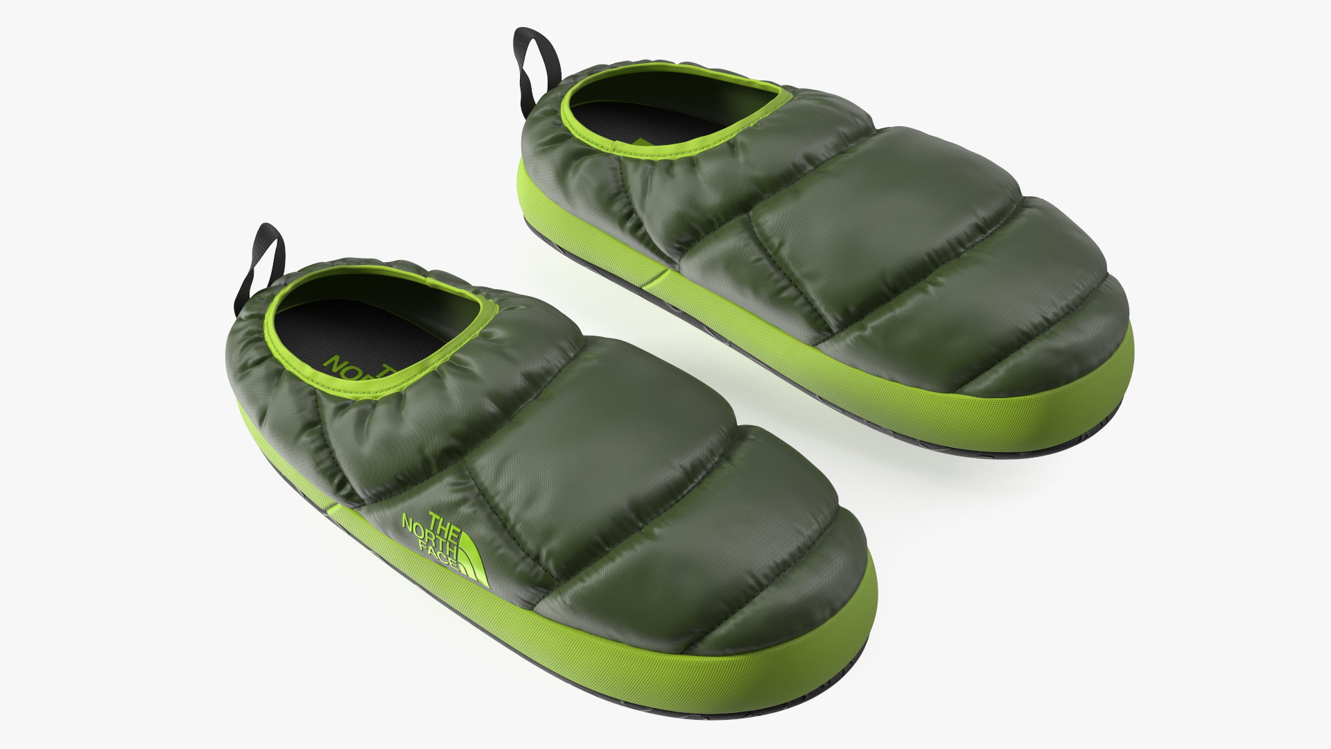 3D model Green North Face Down Slippers