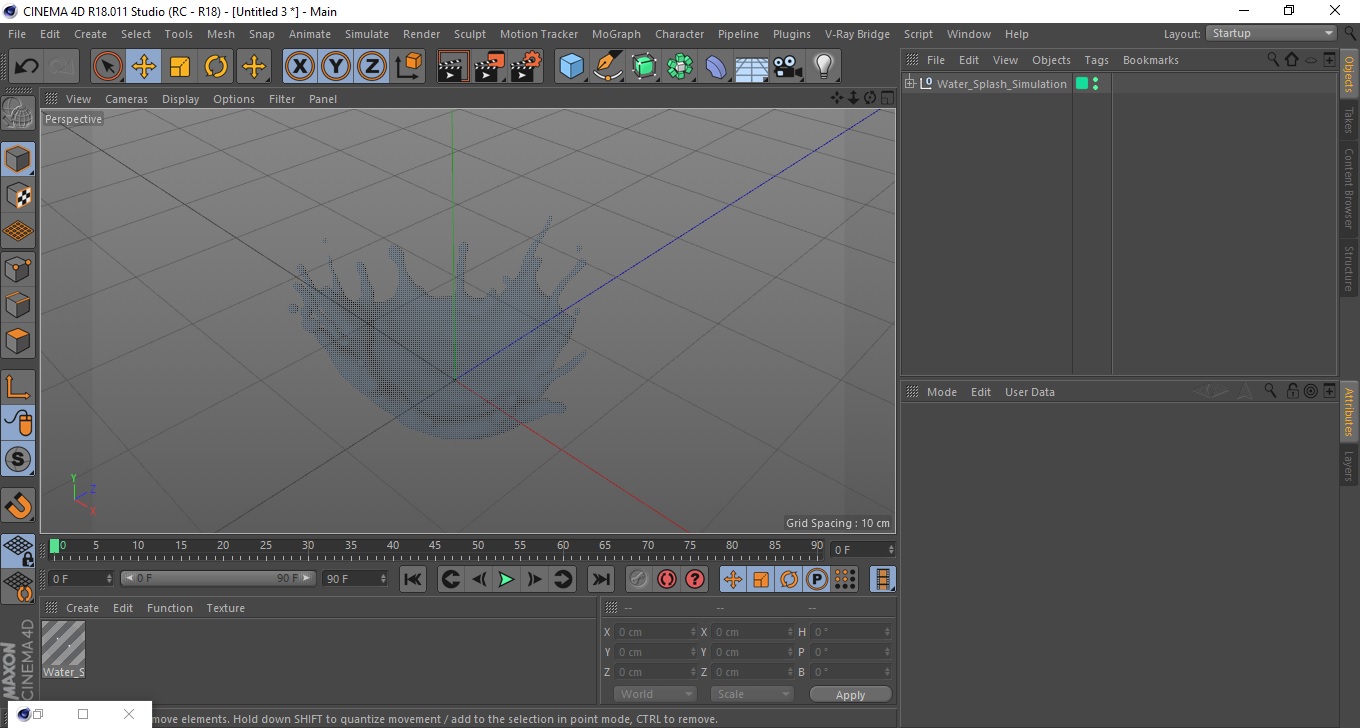 3D Water Splash Simulation model