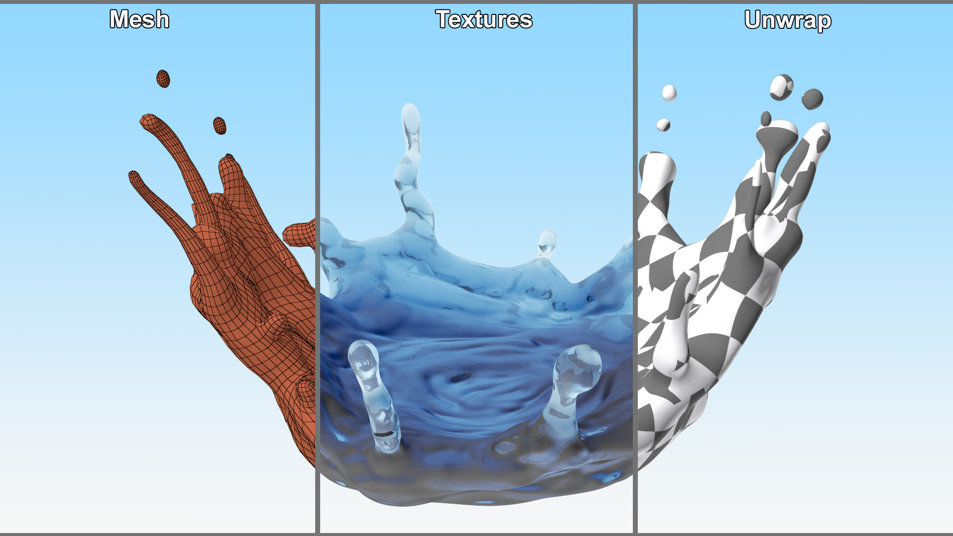 3D Water Splash Simulation model