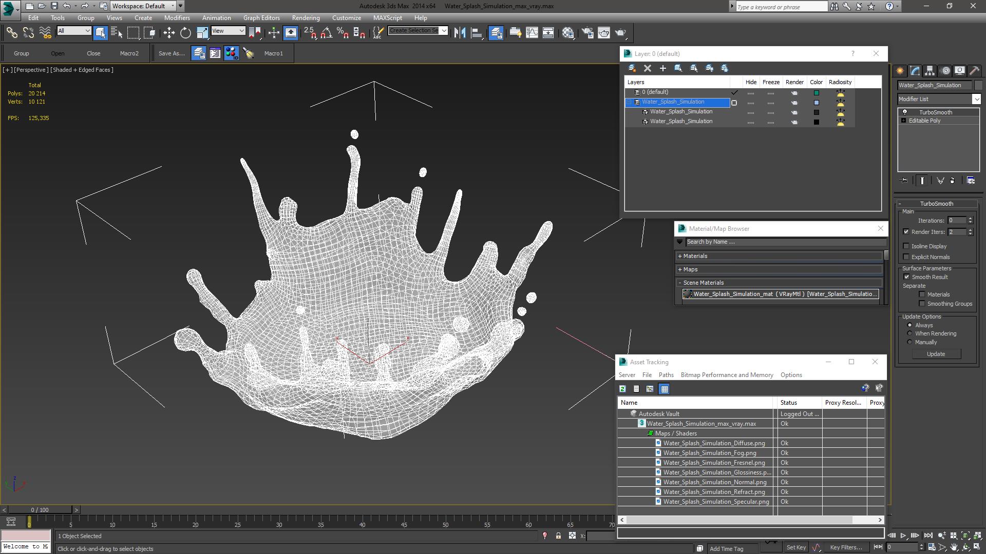 3D Water Splash Simulation model
