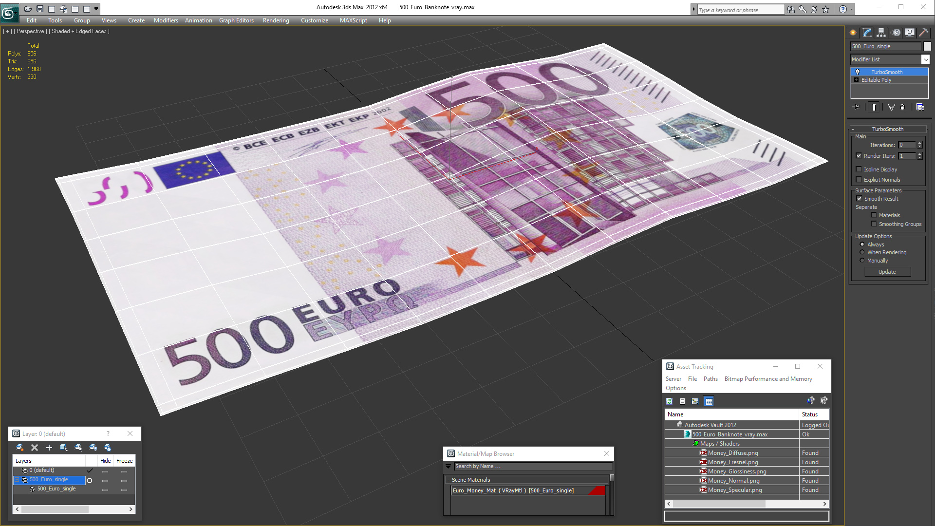 500 Euro Banknote 3D