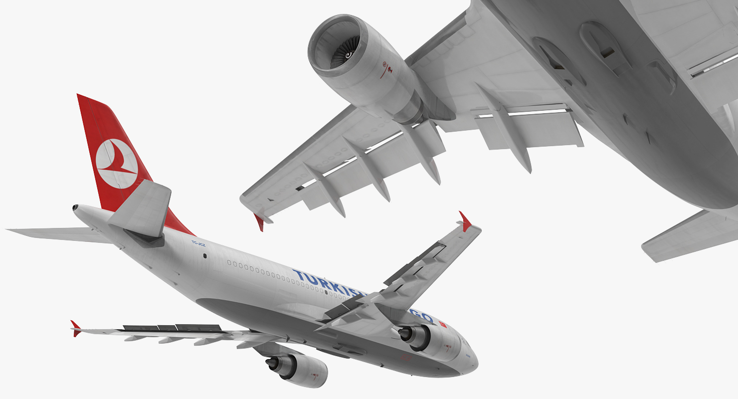 Airbus A310 300F Cargo Aircraft Turkish Cargo Rigged 3D