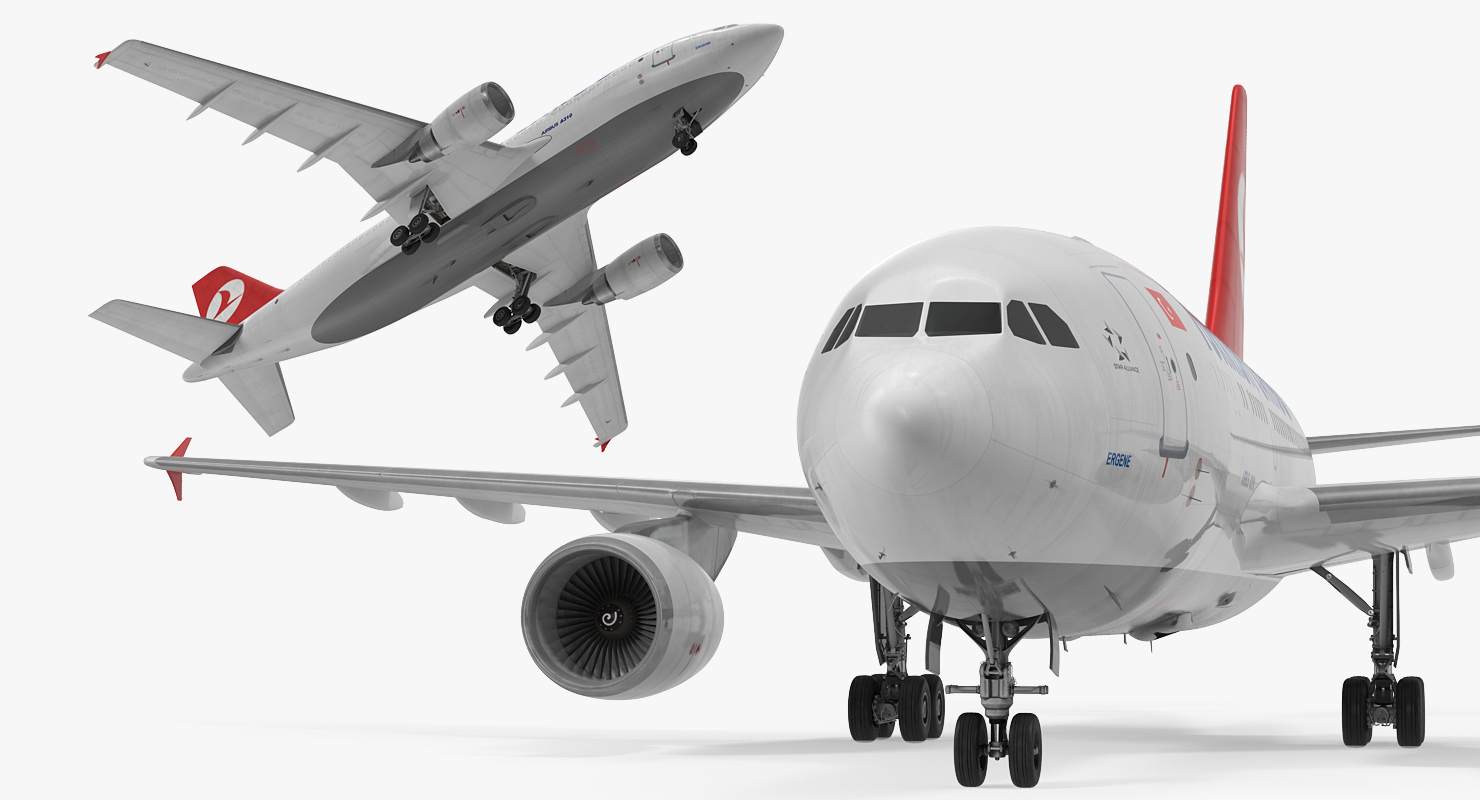 Airbus A310 300F Cargo Aircraft Turkish Cargo Rigged 3D
