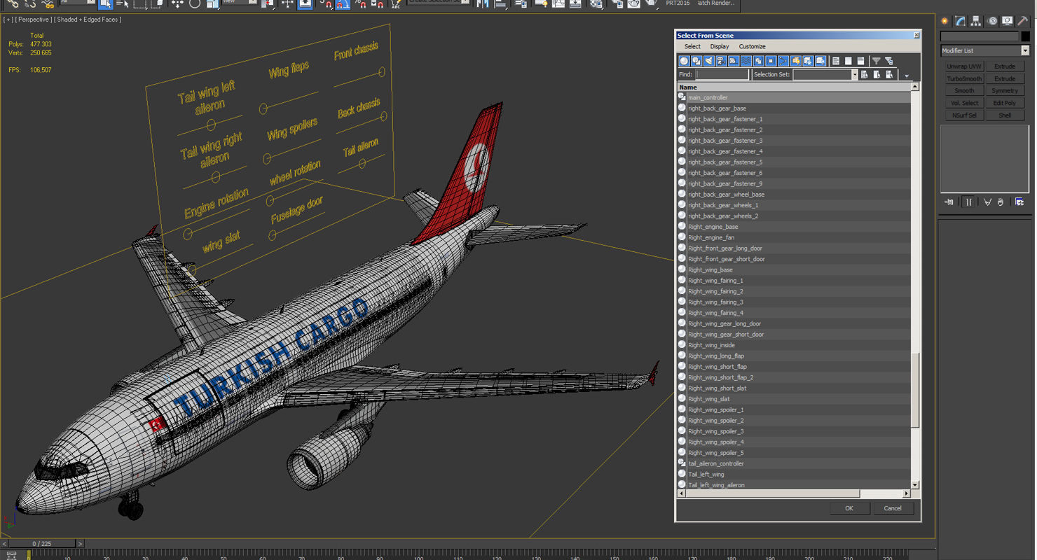 Airbus A310 300F Cargo Aircraft Turkish Cargo Rigged 3D
