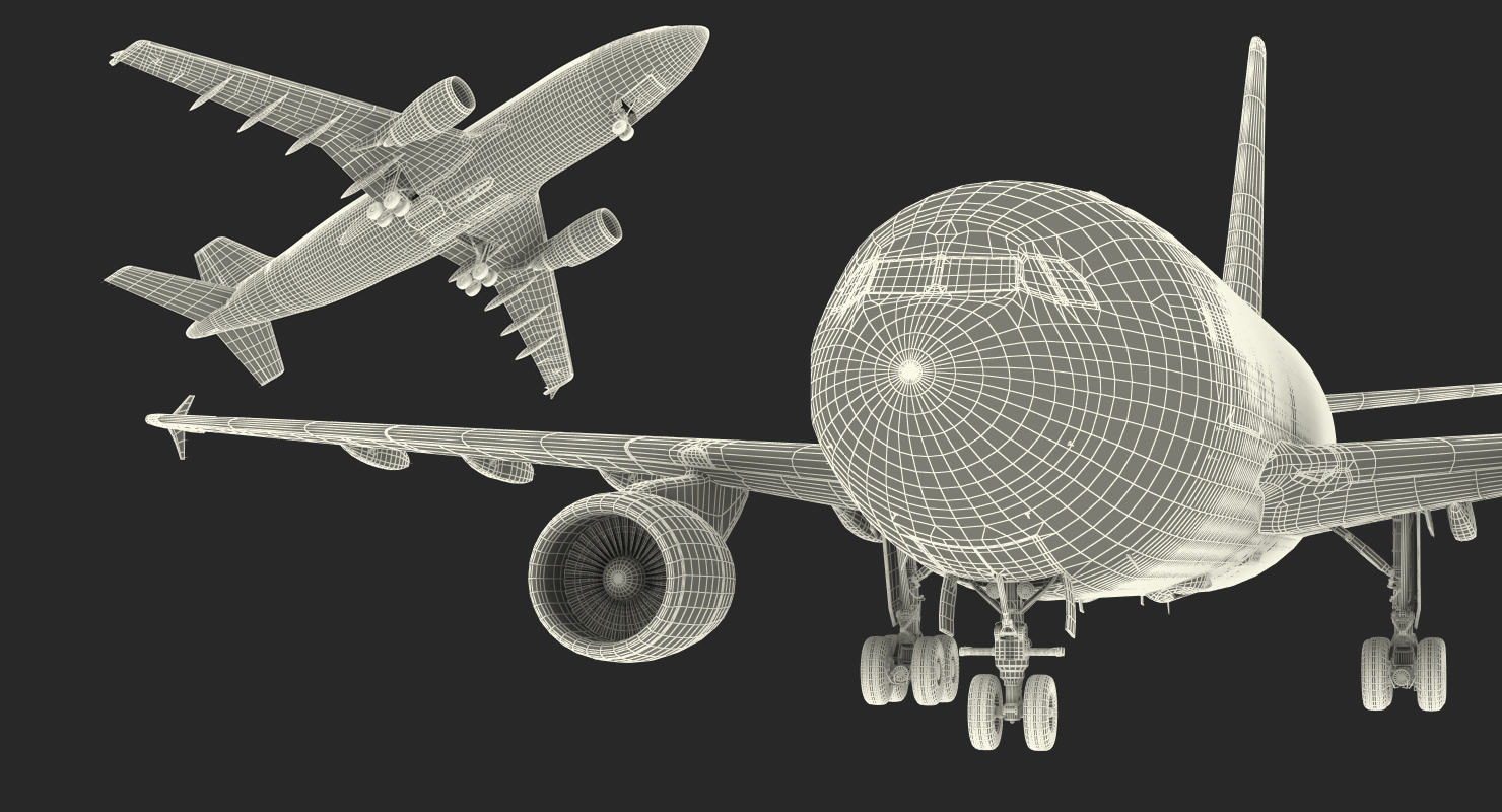 Airbus A310 300F Cargo Aircraft Turkish Cargo Rigged 3D