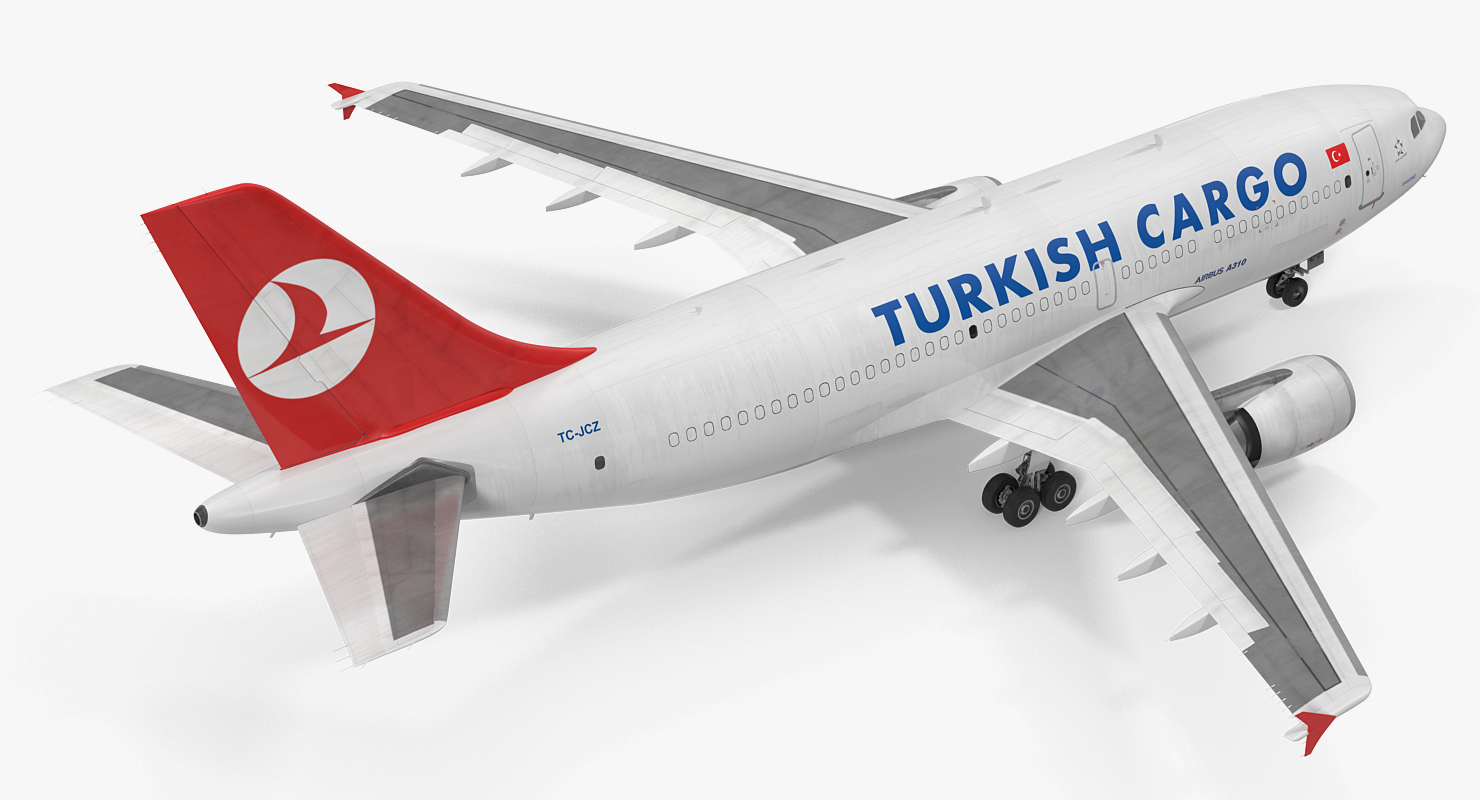 Airbus A310 300F Cargo Aircraft Turkish Cargo Rigged 3D