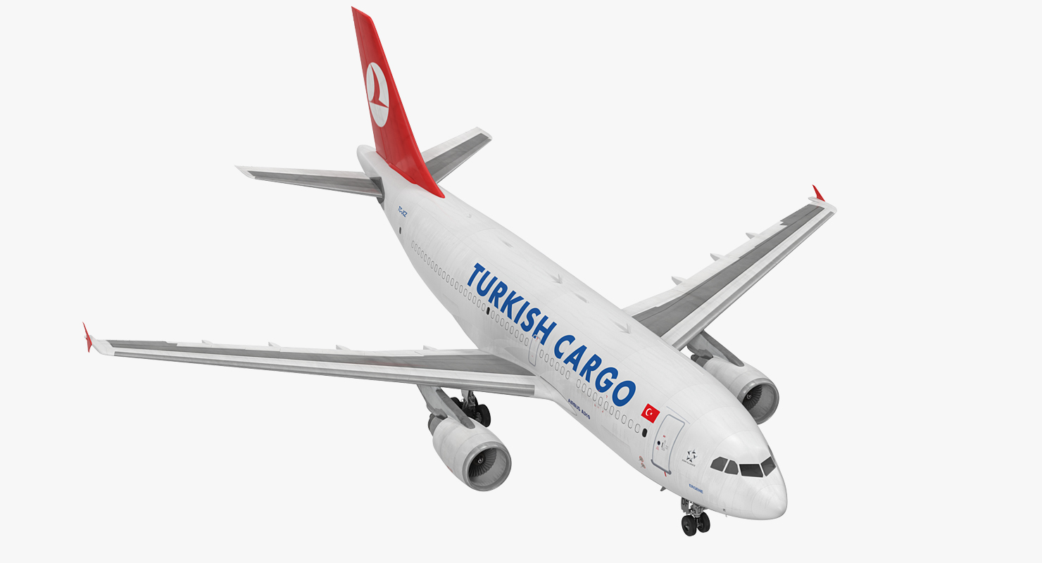Airbus A310 300F Cargo Aircraft Turkish Cargo Rigged 3D