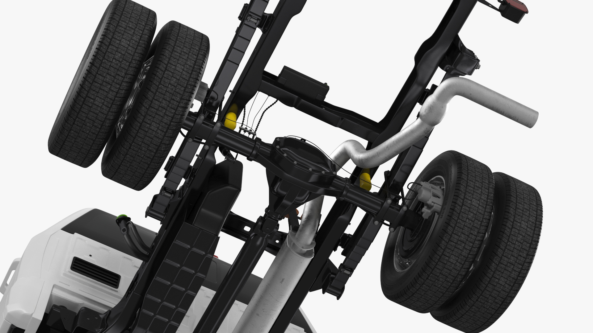 Ford Super Duty F-550 2023 Bare Chassis White Rigged 3D