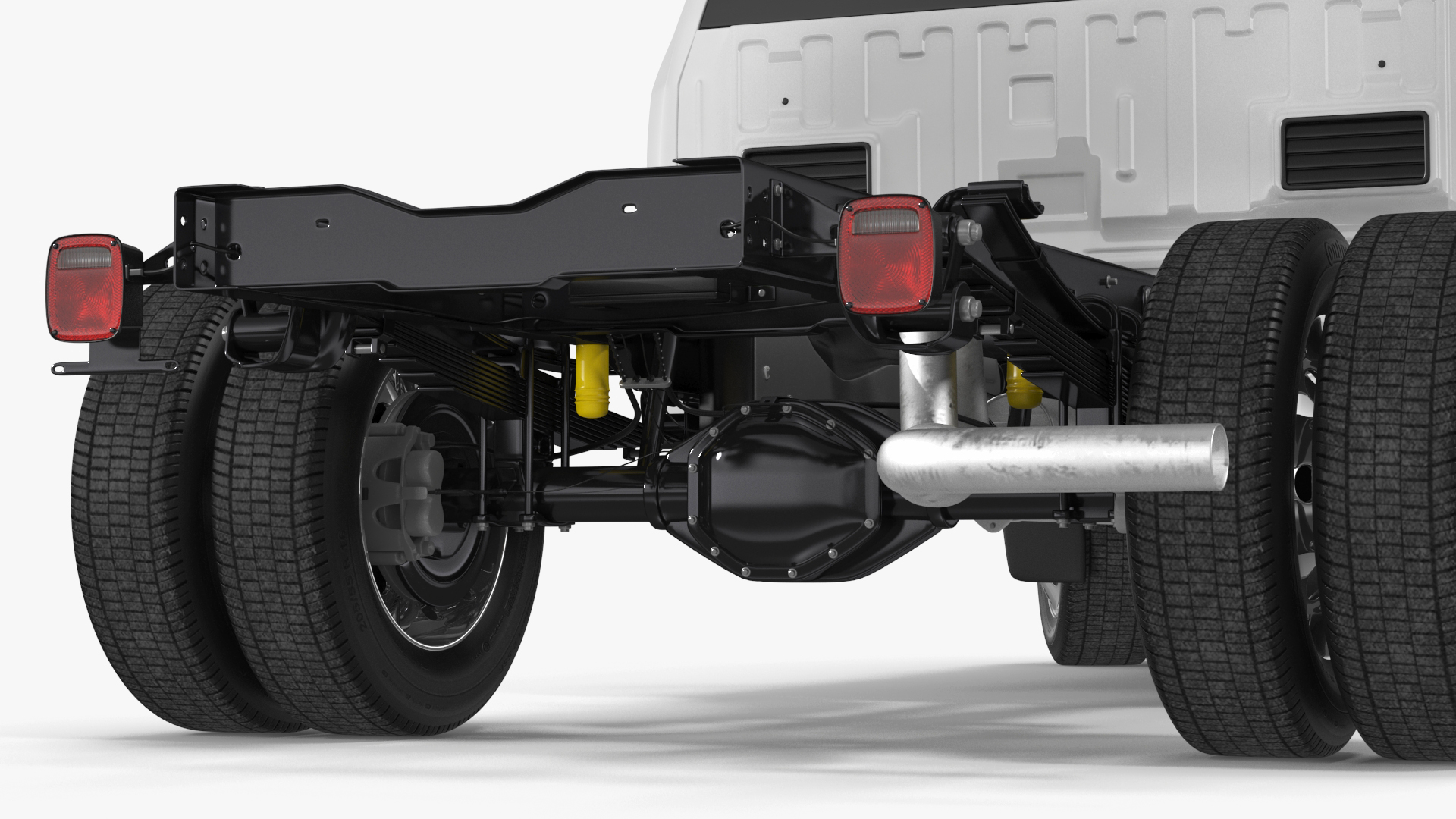 Ford Super Duty F-550 2023 Bare Chassis White Rigged 3D