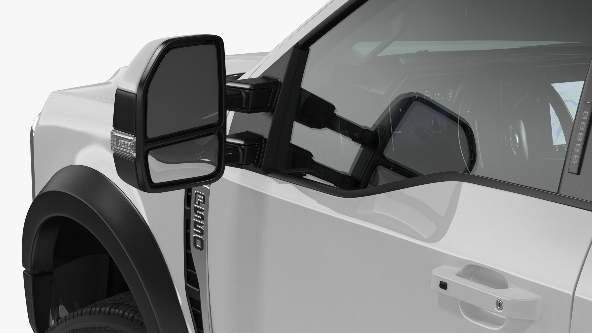 Ford Super Duty F-550 2023 Bare Chassis White Rigged 3D