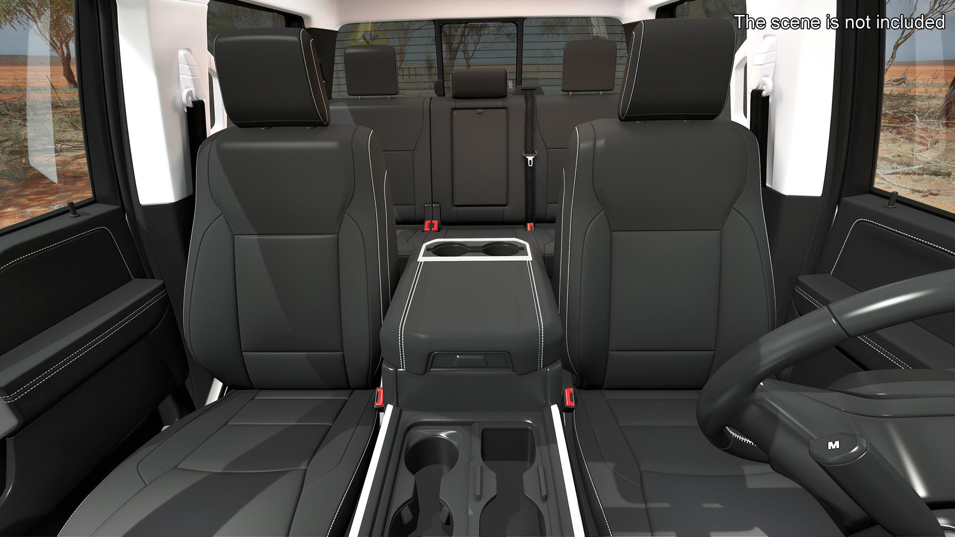 Ford Super Duty F-550 2023 Bare Chassis White Rigged 3D