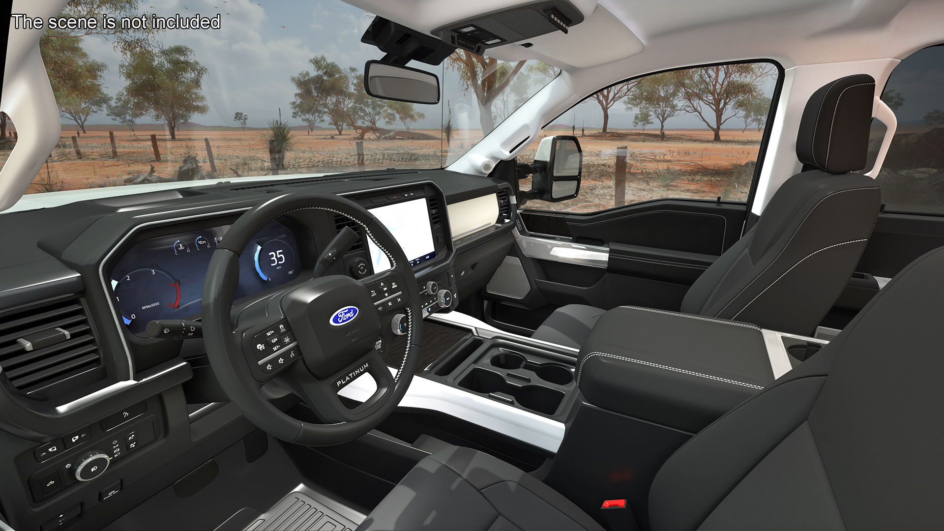 Ford Super Duty F-550 2023 Bare Chassis White Rigged 3D