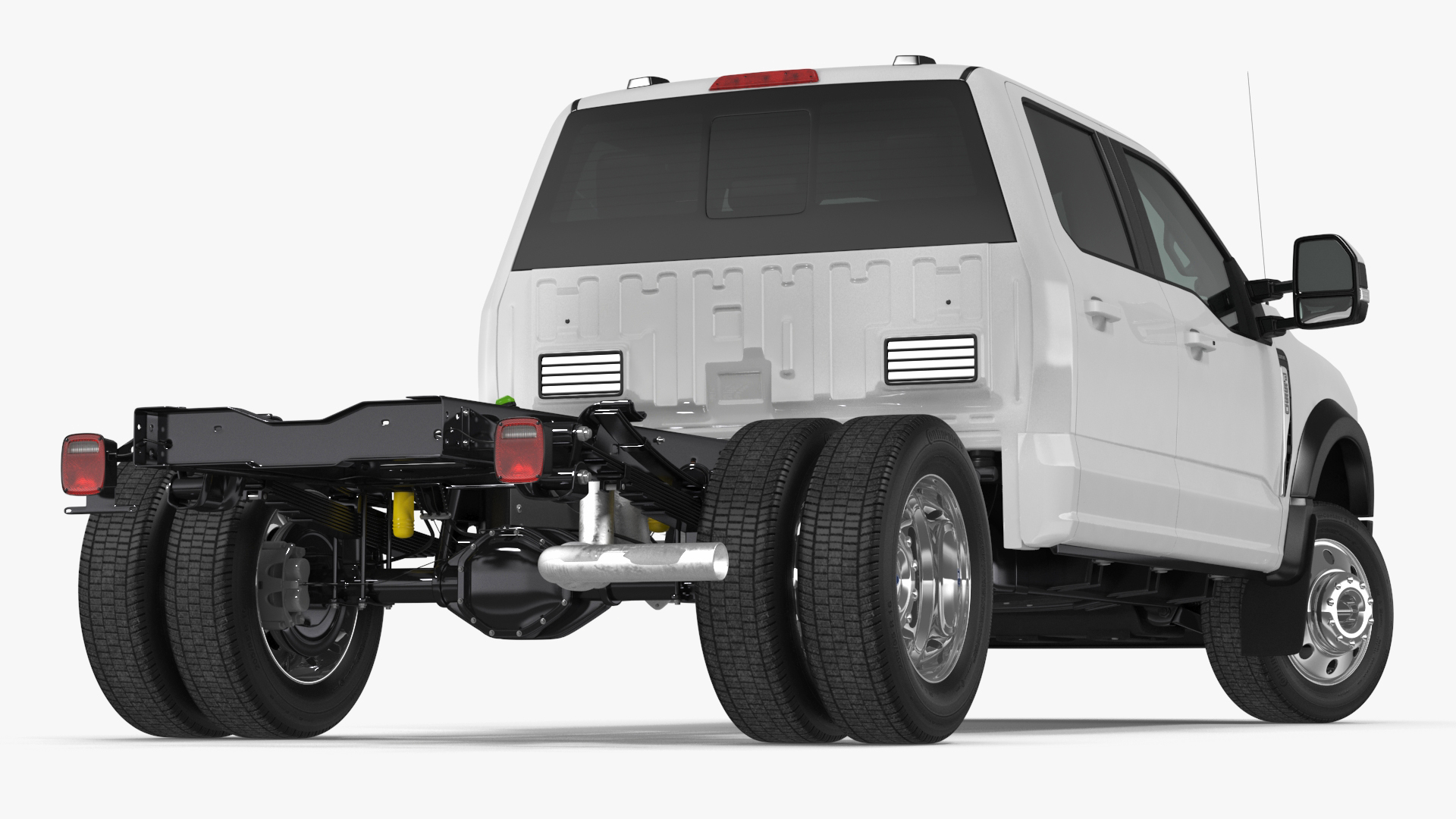 Ford Super Duty F-550 2023 Bare Chassis White Rigged 3D