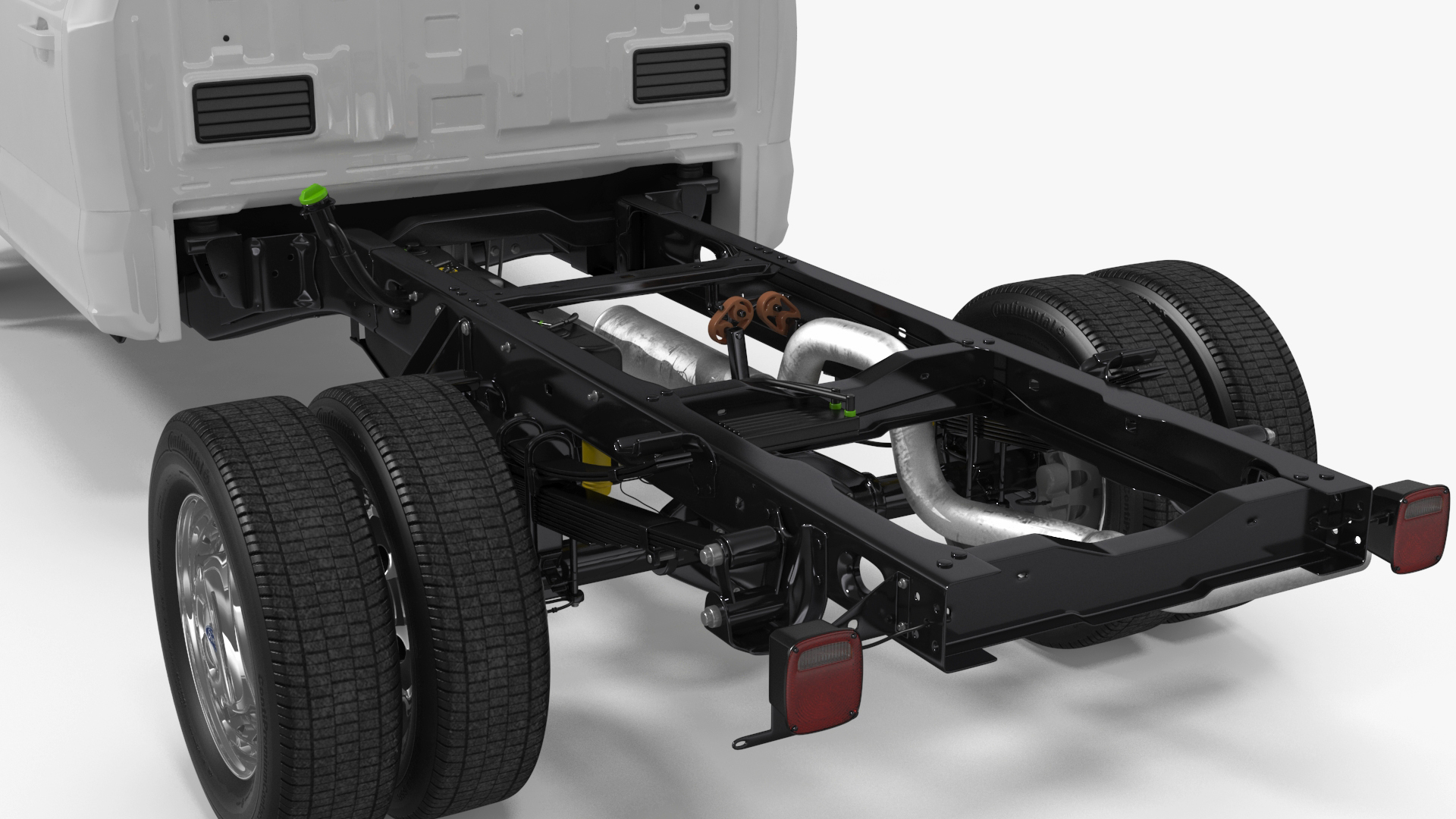 Ford Super Duty F-550 2023 Bare Chassis White Rigged 3D