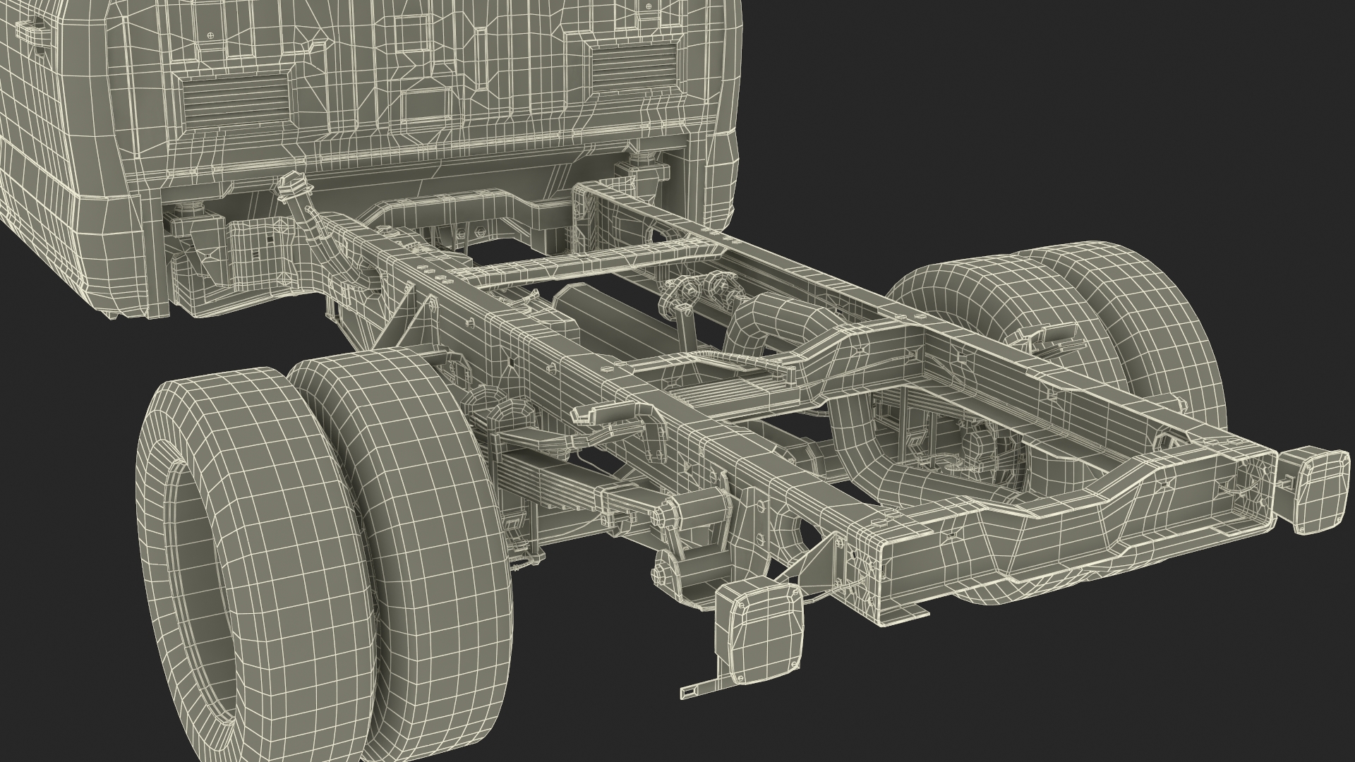 Ford Super Duty F-550 2023 Bare Chassis White Rigged 3D