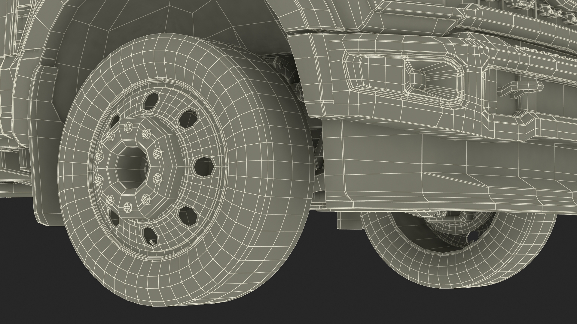 Ford Super Duty F-550 2023 Bare Chassis White Rigged 3D