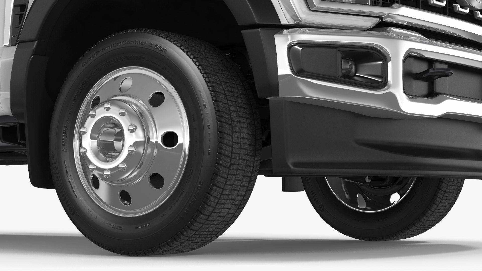 Ford Super Duty F-550 2023 Bare Chassis White Rigged 3D