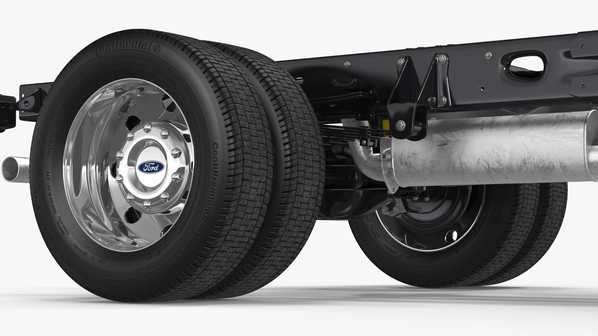 Ford Super Duty F-550 2023 Bare Chassis White Rigged 3D