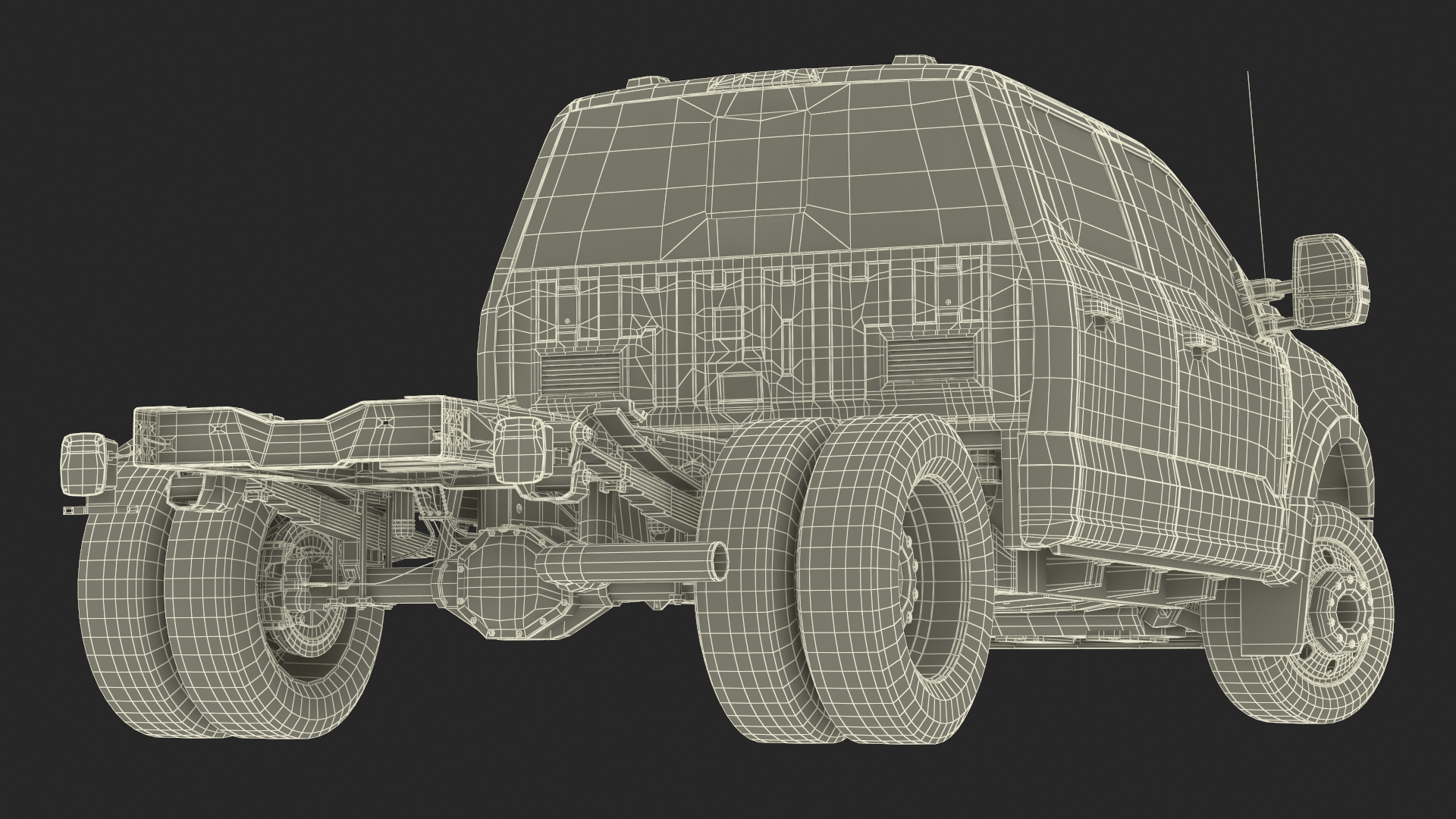 Ford Super Duty F-550 2023 Bare Chassis White Rigged 3D