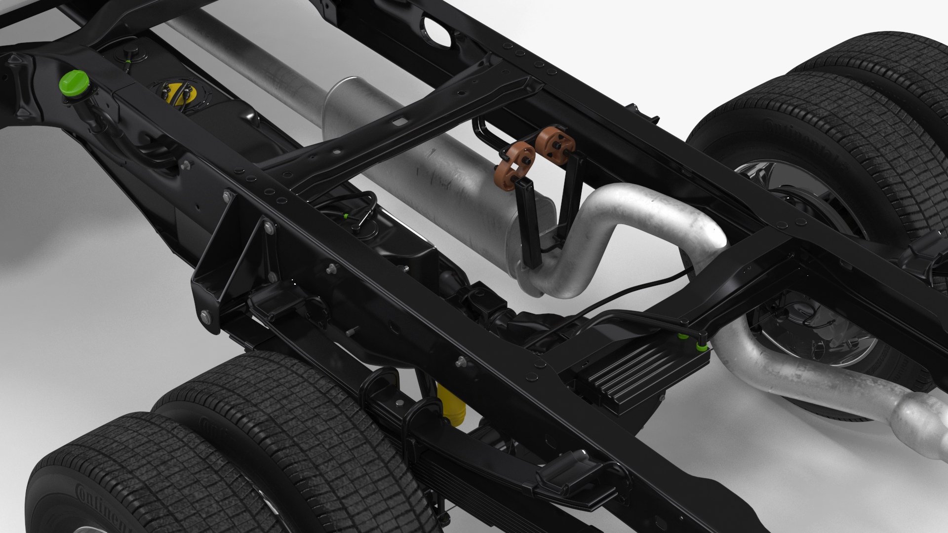 Ford Super Duty F-550 2023 Bare Chassis White Rigged 3D