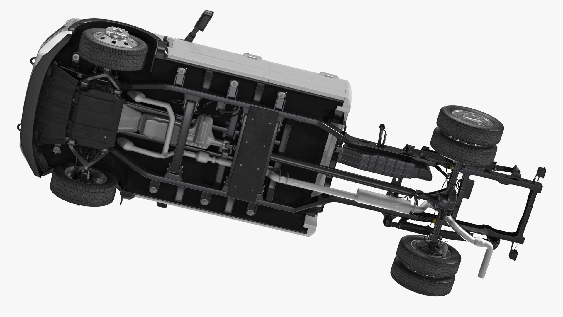 Ford Super Duty F-550 2023 Bare Chassis White Rigged 3D