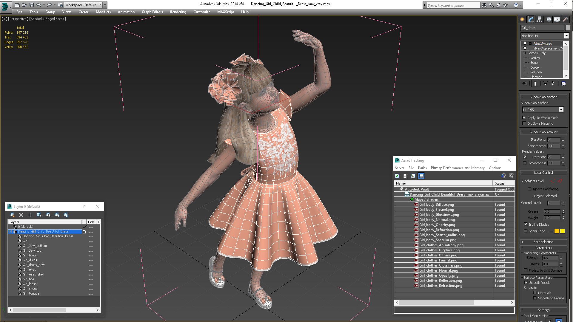 Dancing Girl Child Beautiful Dress 3D model