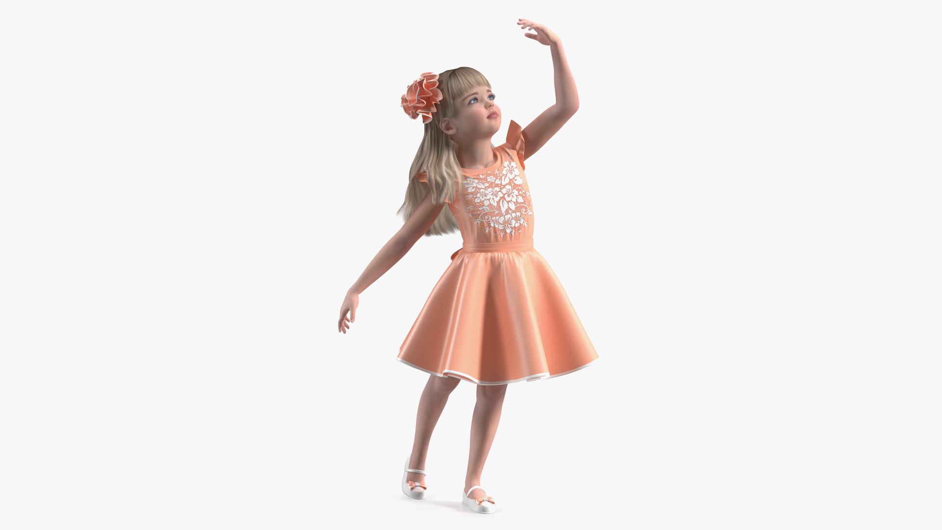 Dancing Girl Child Beautiful Dress 3D model