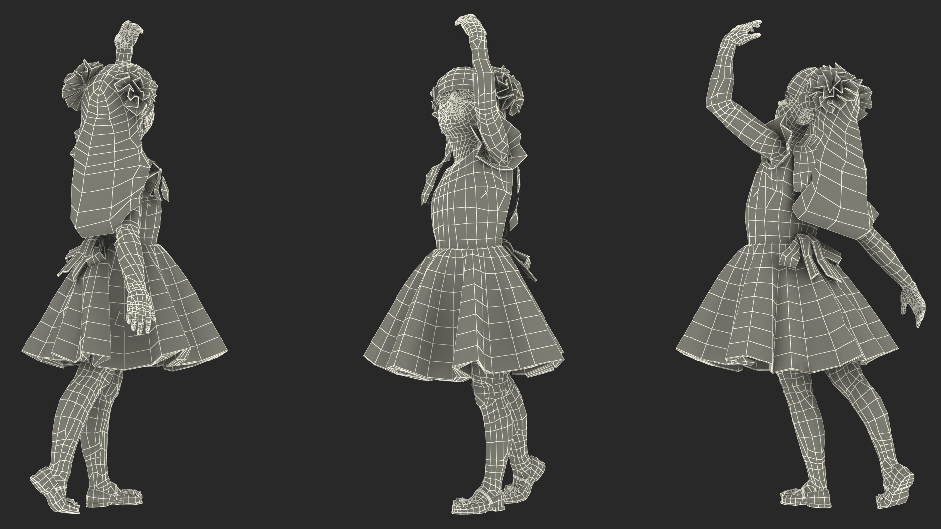 Dancing Girl Child Beautiful Dress 3D model