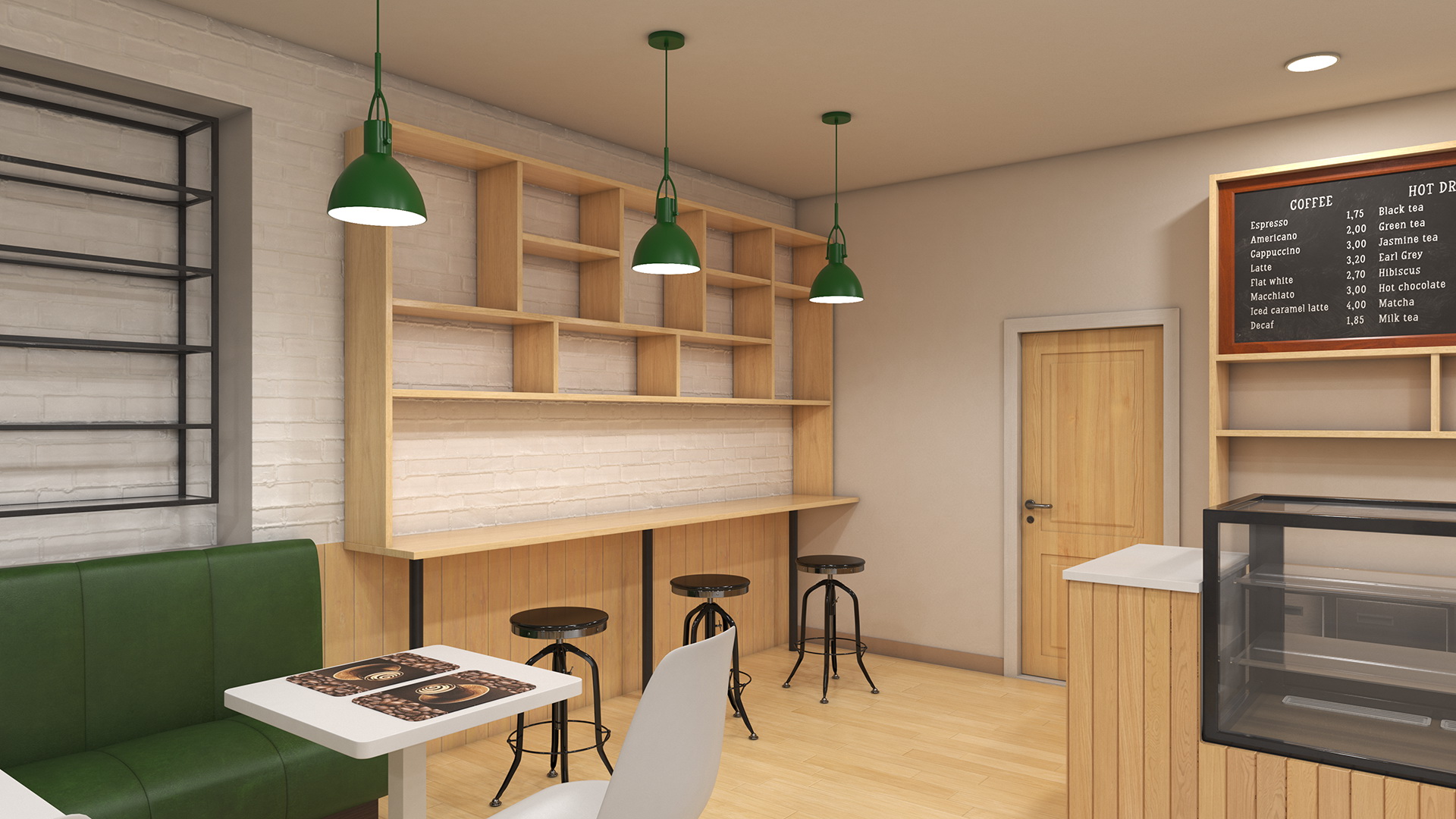 Classy Coffee Shop Interior 3D