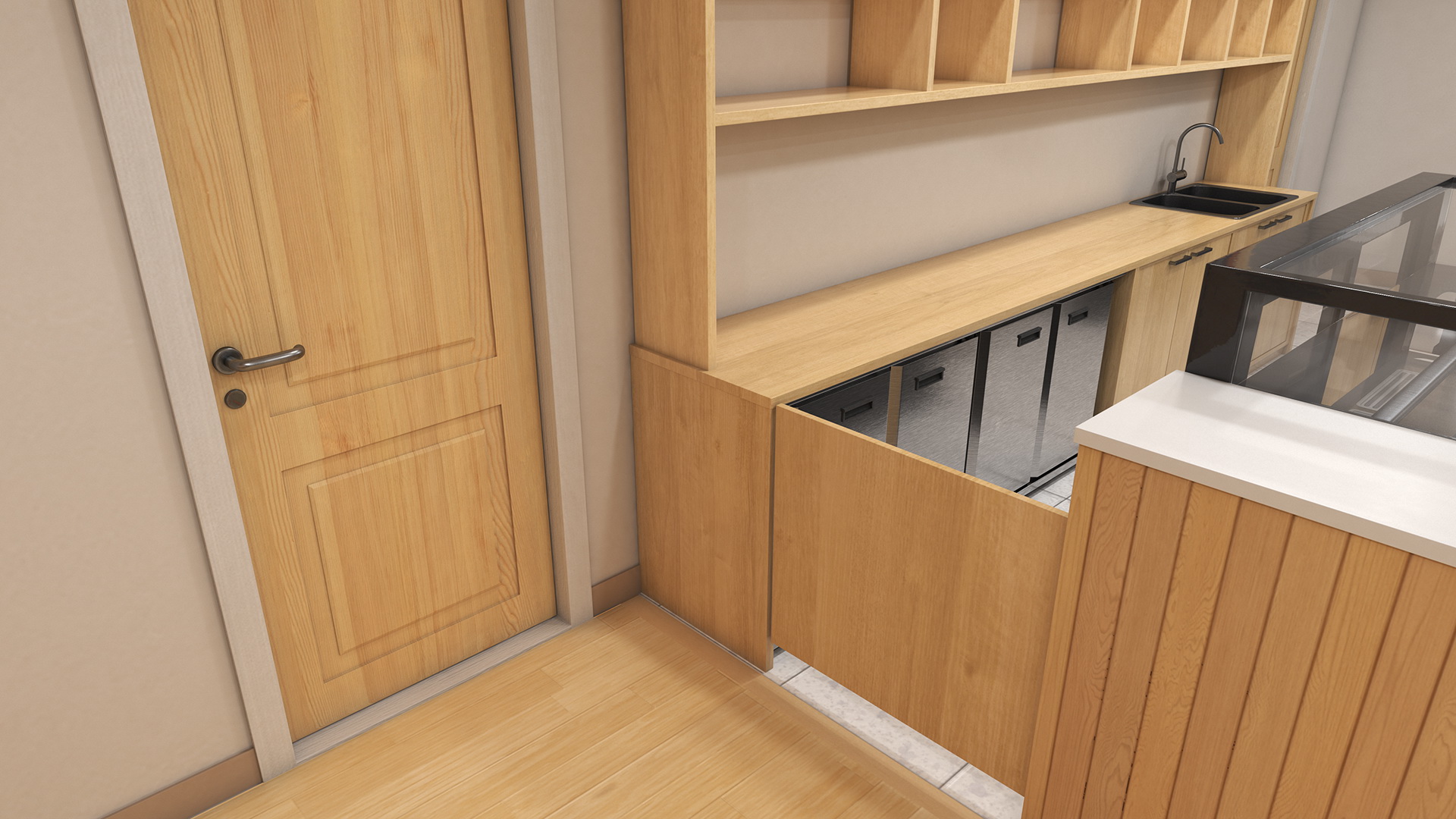 Classy Coffee Shop Interior 3D