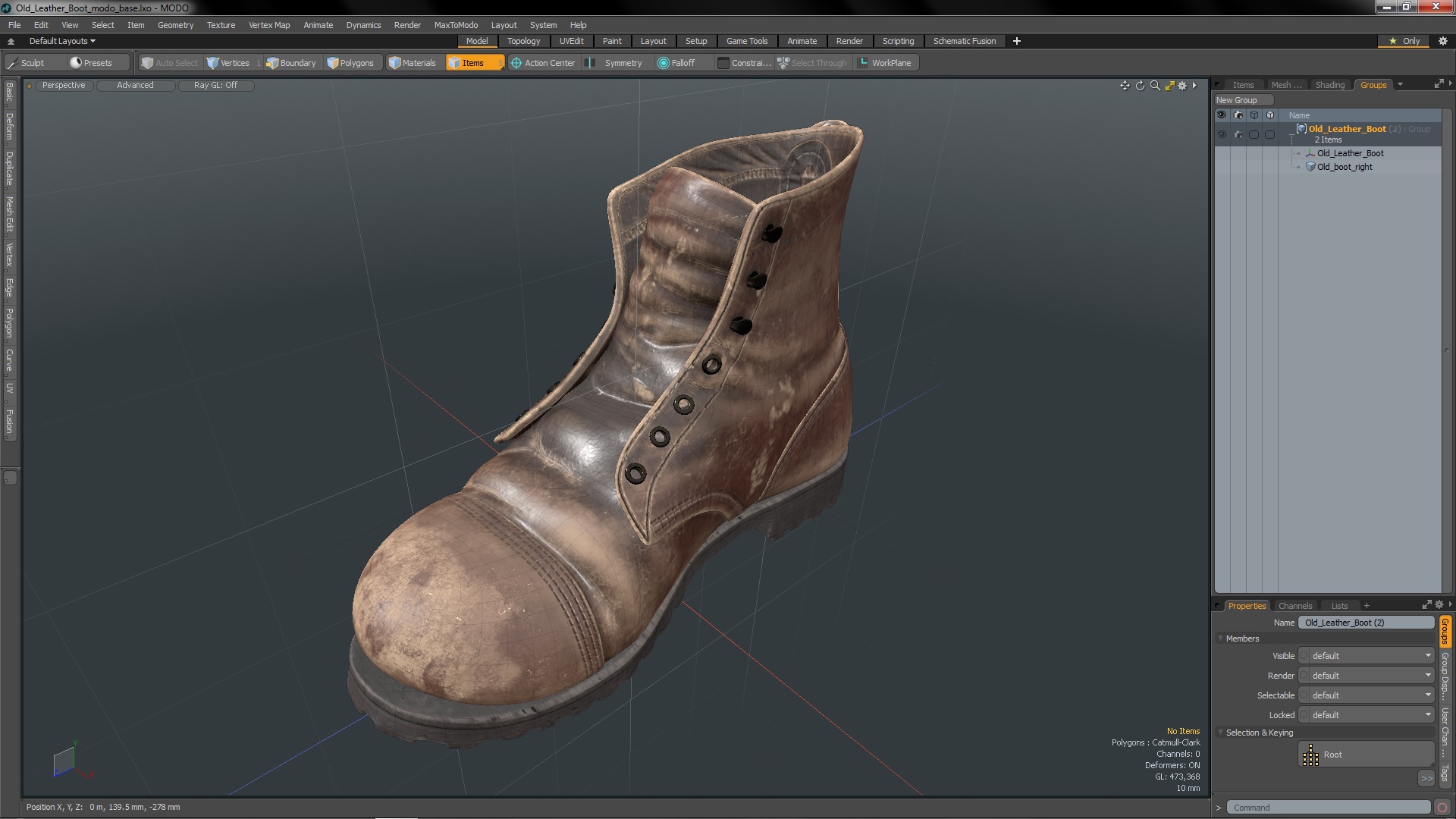 3D Old Leather Boot