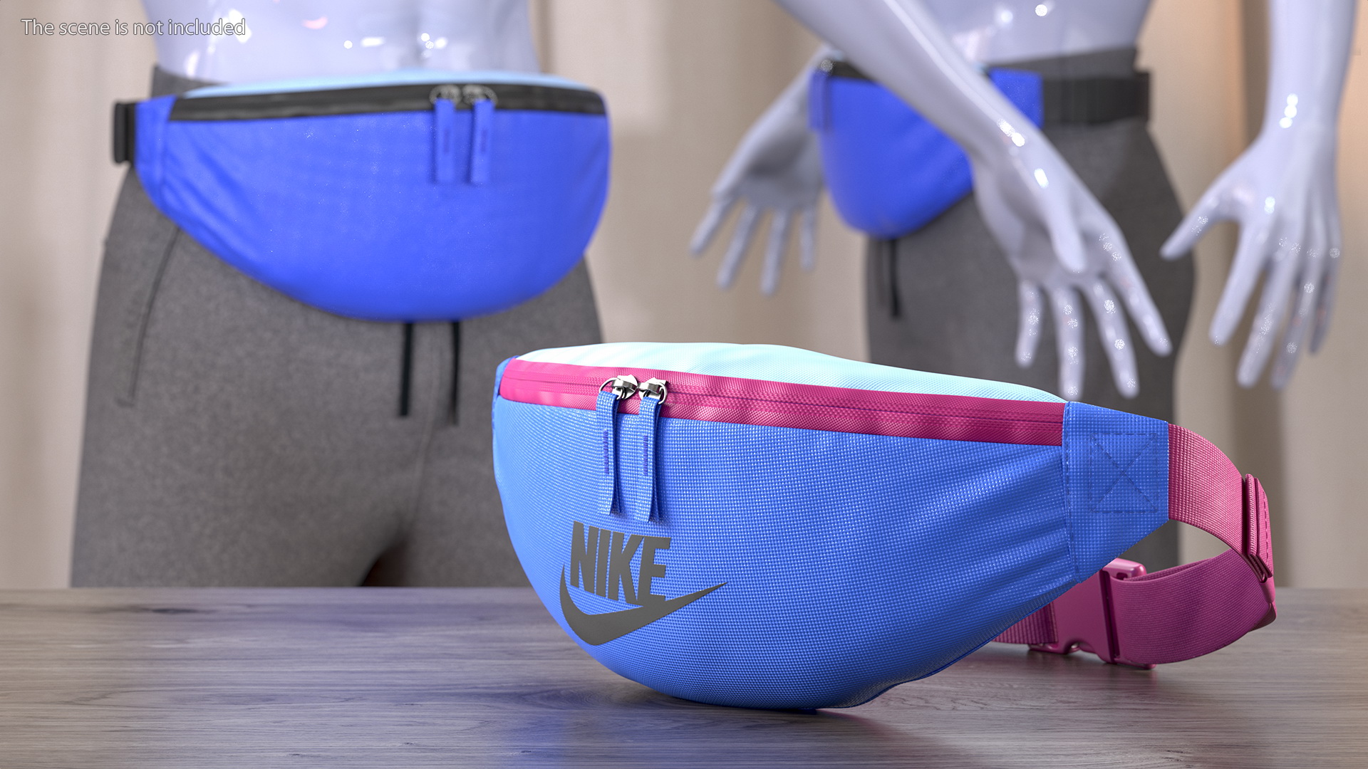 3D Nike Sportswear Heritage Hip Pack Blue model