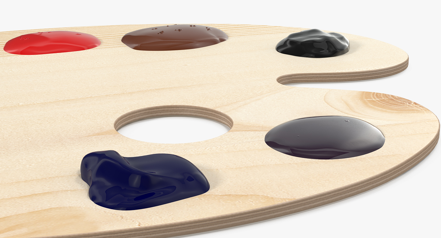 3D Wooden Palette With Color Paint