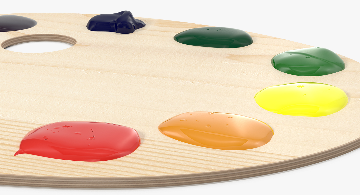 3D Wooden Palette With Color Paint