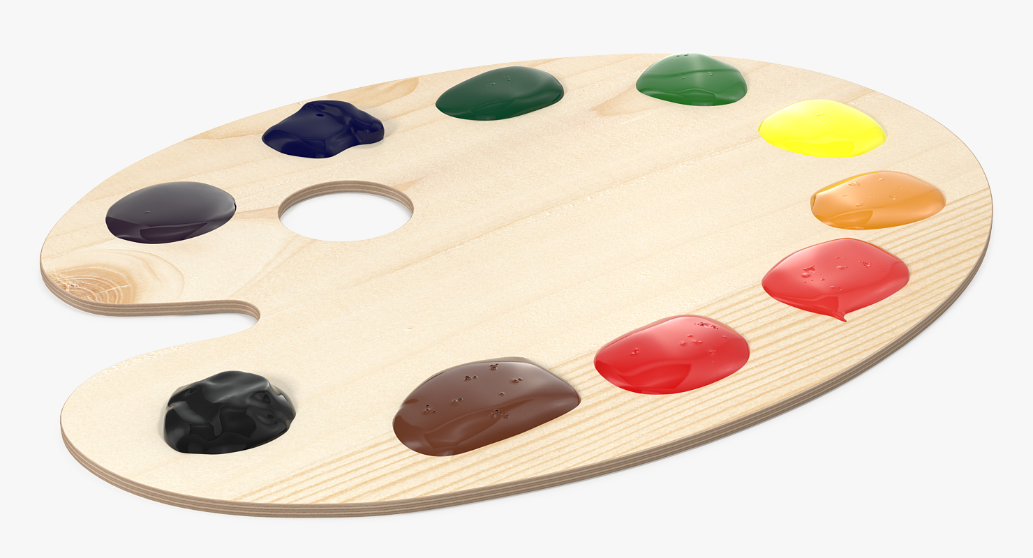 3D Wooden Palette With Color Paint