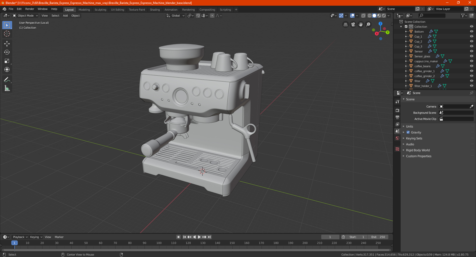 3D Breville Barista Express Espresso Machine