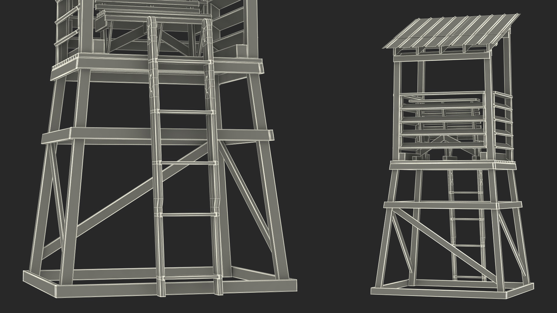 3D model Small Wooden Lifeguard Station White New
