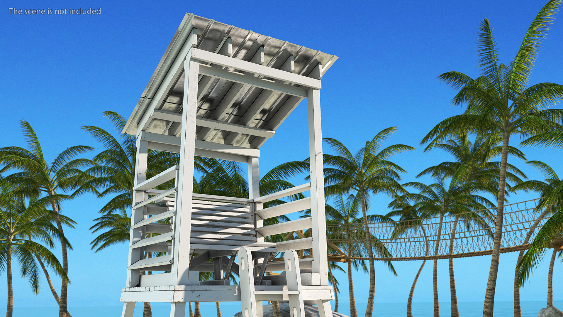 3D model Small Wooden Lifeguard Station White New