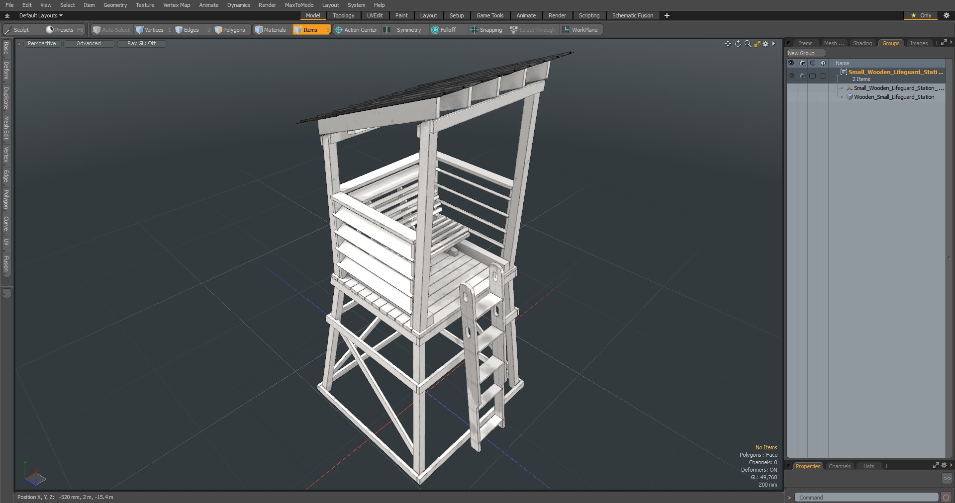 3D model Small Wooden Lifeguard Station White New
