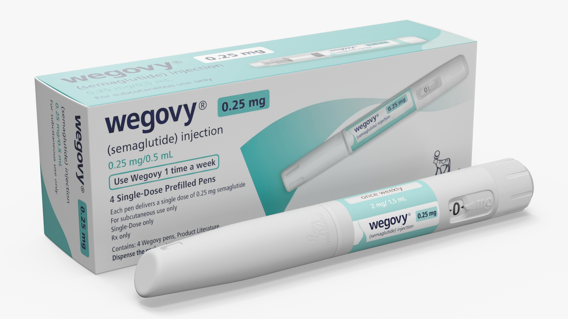 Wegovy Semaglutide Injection Pen with Retail Box White - view 2