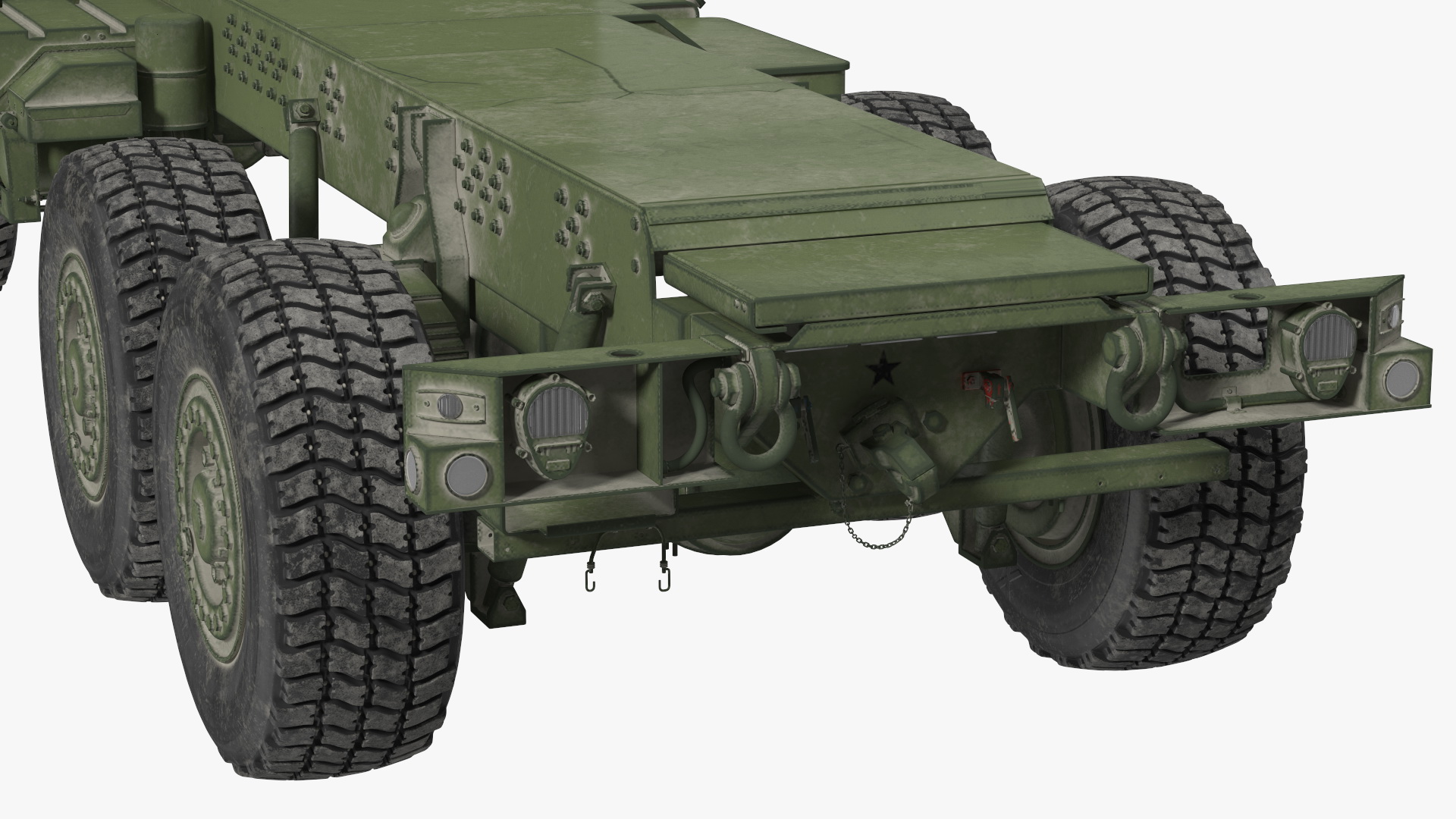3D FMTV 5 Ton 6x6 Tactical Truck Chassis Green model