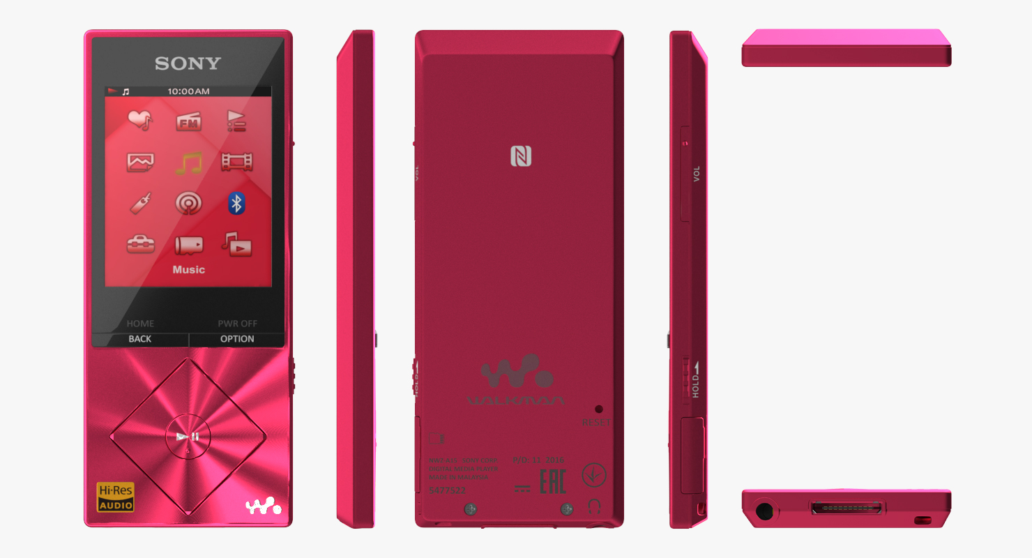 Sony NWZ A15 Digital Music And Video Player Red 3D