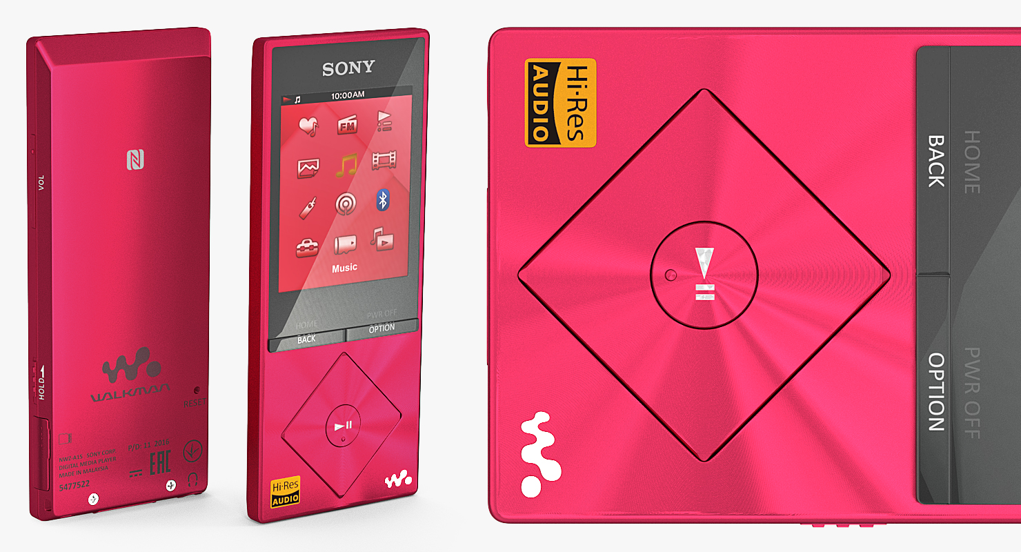 Sony NWZ A15 Digital Music And Video Player Red 3D