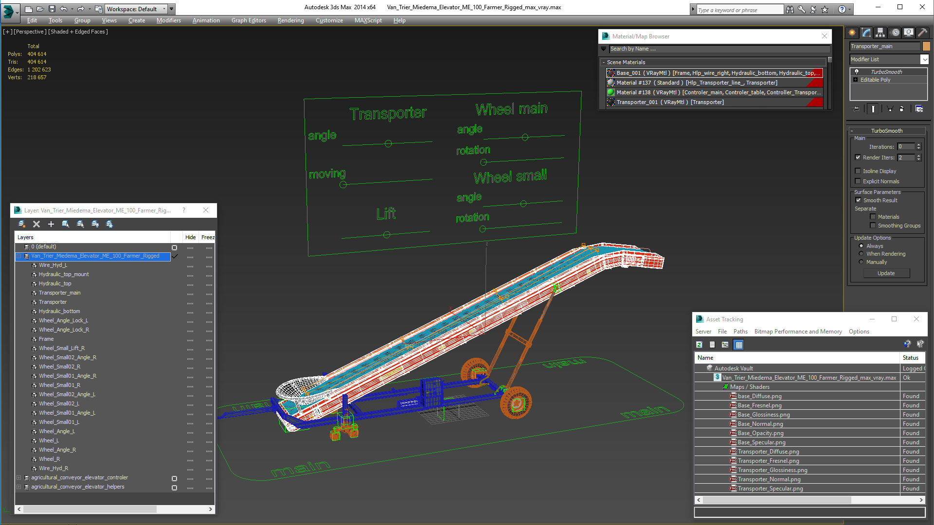 Van Trier Miedema Elevator ME 100 Farmer Rigged 3D