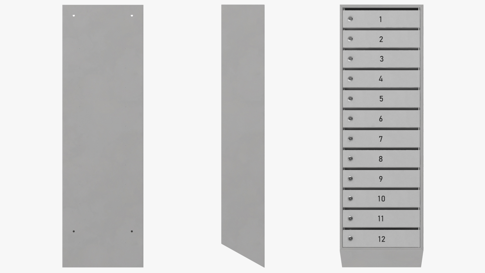 3D Mailboxes for Apartment Buildings Grey model