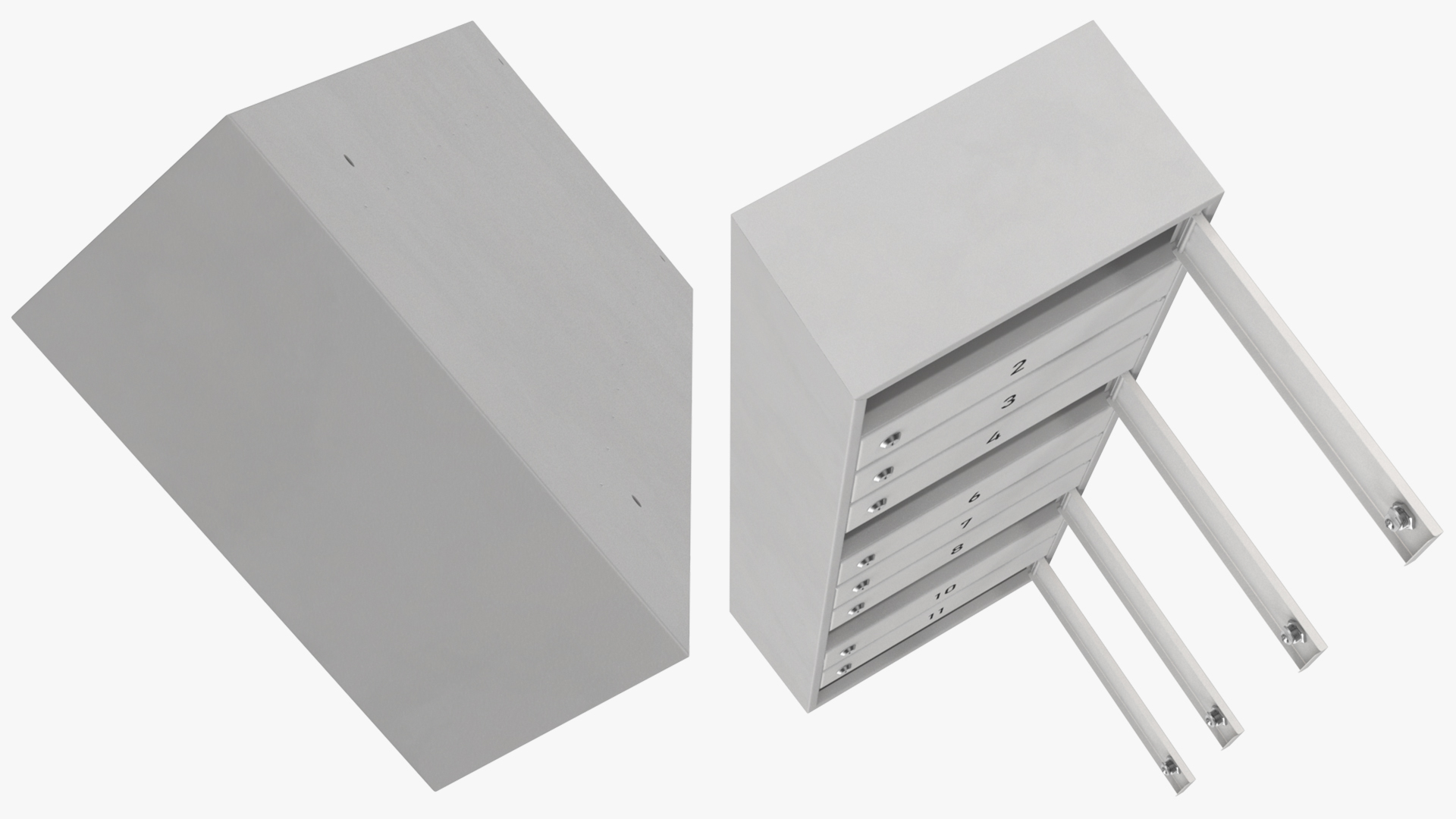 3D Mailboxes for Apartment Buildings Grey model