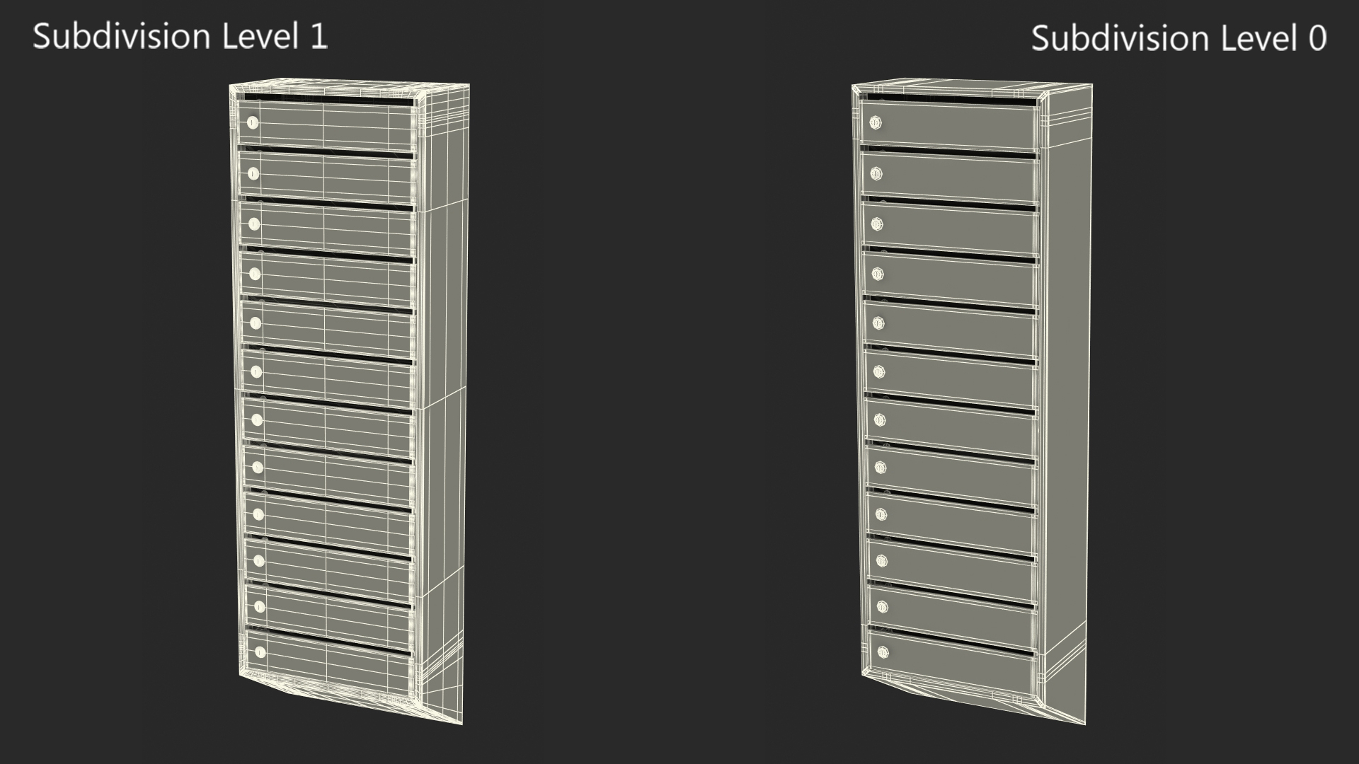3D Mailboxes for Apartment Buildings Grey model