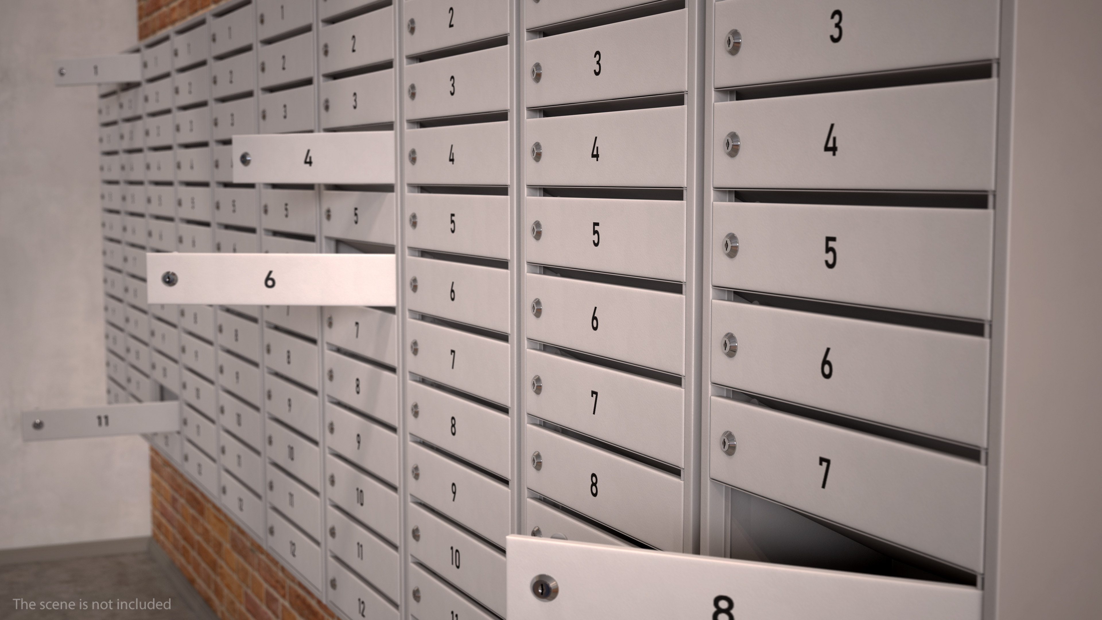 3D Mailboxes for Apartment Buildings Grey model