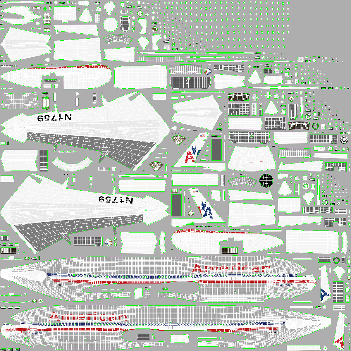 American Airlines MD-11 Luxury Liner Aircraft Rigged 3D